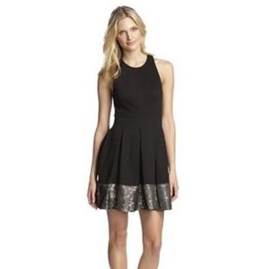 NWT PJK Patterson J Kincaid Black Jacquard Trim Dress